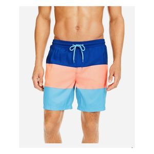 CLUBROOM Mens Blue Drawstring, Color Block Shorts XXL